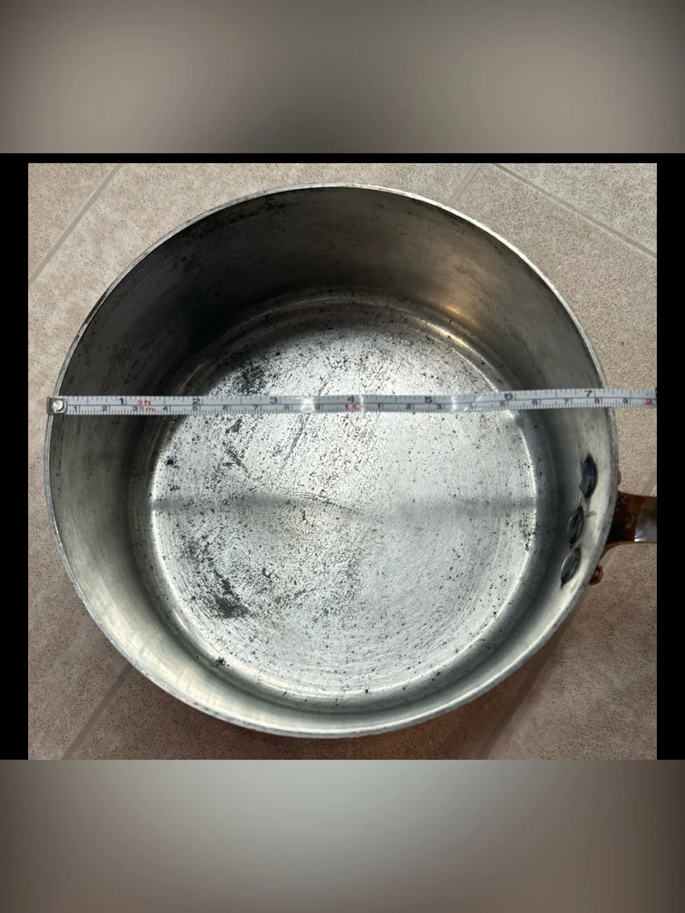 Made In France Copper Saucepan Pot 7.25 inch diameter Stylish Clean Cooking